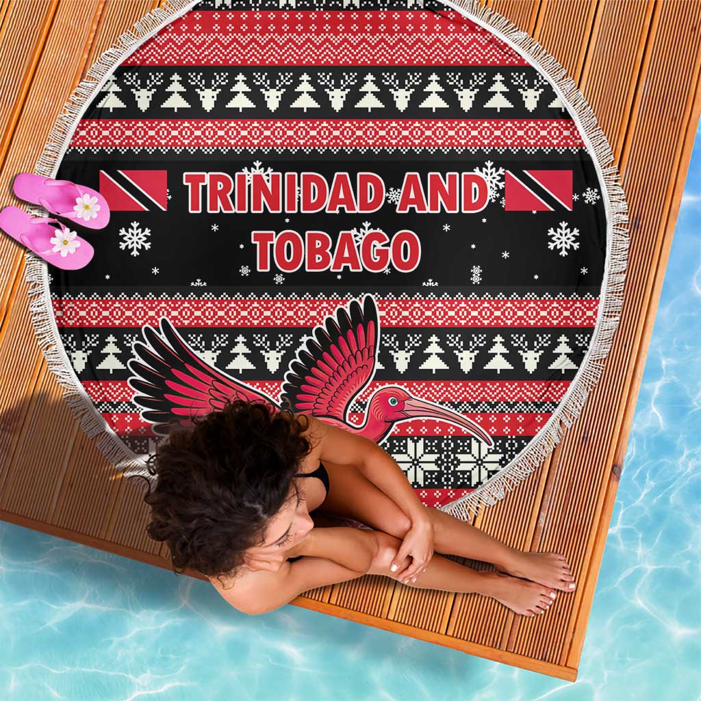 Trinidad and Tobago Christmas Beach Blanket Bird and Coat of Arms Design - Wonder Print Shop