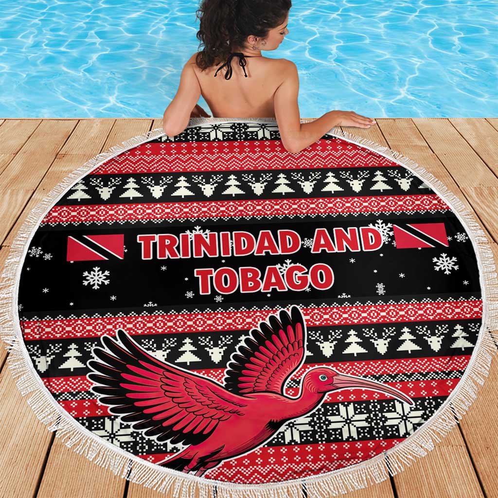 Trinidad and Tobago Christmas Beach Blanket Bird and Coat of Arms Design - Wonder Print Shop