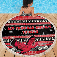 Trinidad and Tobago Christmas Beach Blanket Bird and Coat of Arms Design - Wonder Print Shop
