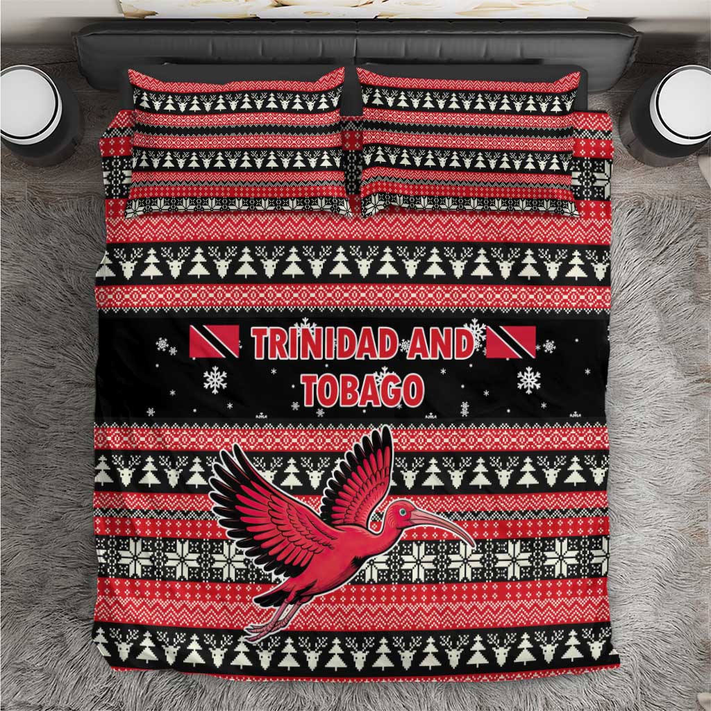 Trinidad and Tobago Christmas Bedding Set Bird and Coat of Arms Design - Wonder Print Shop