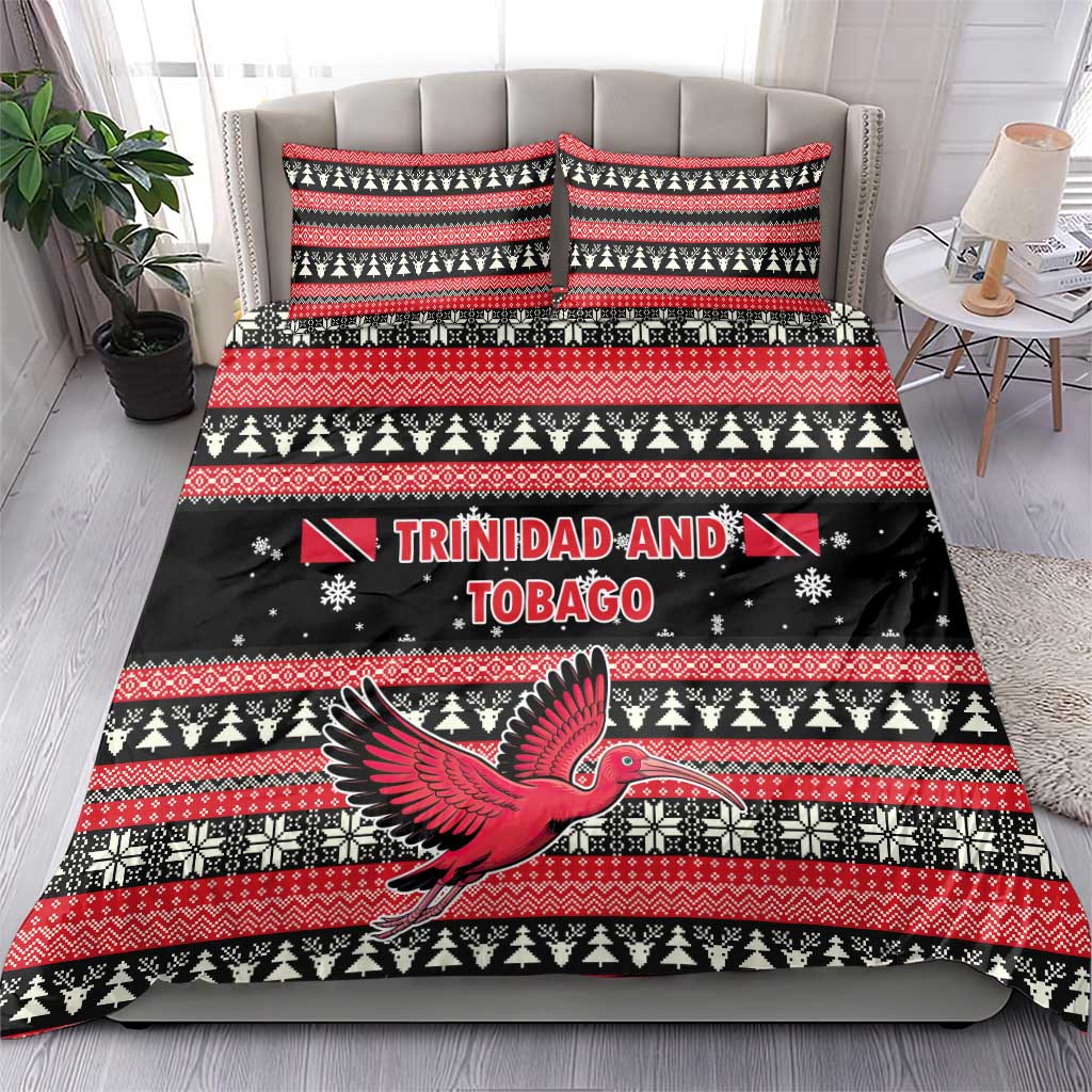 Trinidad and Tobago Christmas Bedding Set Bird and Coat of Arms Design - Wonder Print Shop