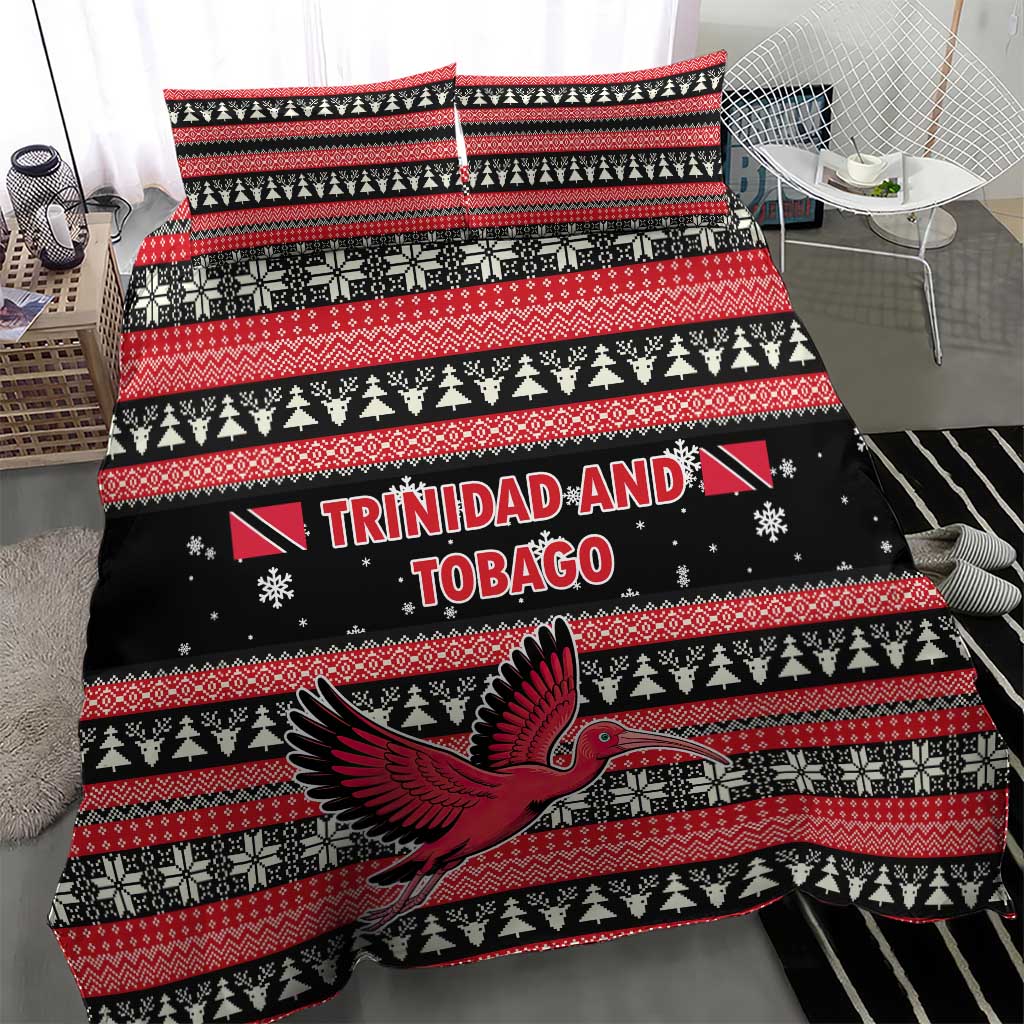 Trinidad and Tobago Christmas Bedding Set Bird and Coat of Arms Design - Wonder Print Shop