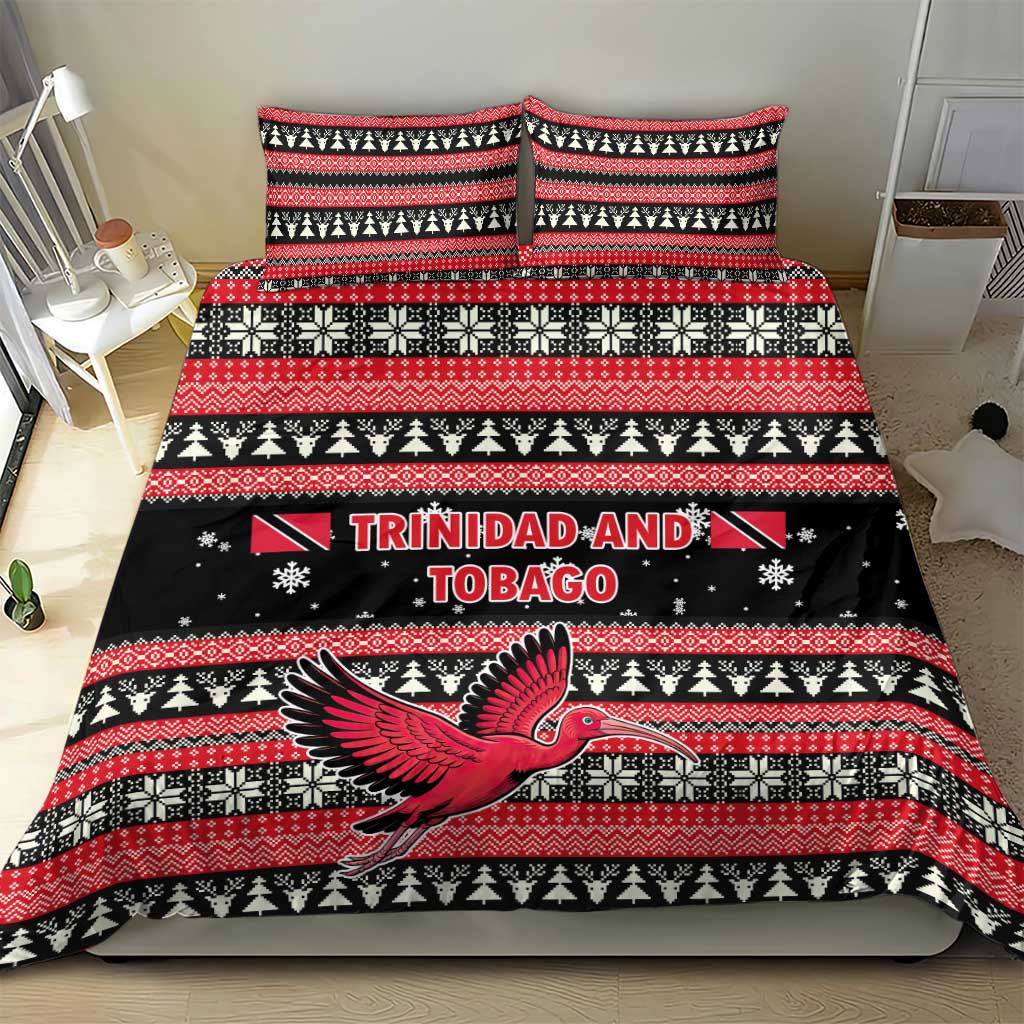 Trinidad and Tobago Christmas Bedding Set Bird and Coat of Arms Design - Wonder Print Shop