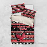 Trinidad and Tobago Christmas Bedding Set Bird and Coat of Arms Design - Wonder Print Shop