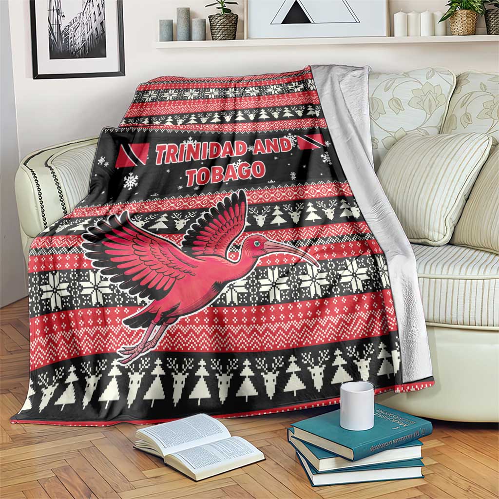 Trinidad and Tobago Christmas Blanket Bird and Coat of Arms Design - Wonder Print Shop
