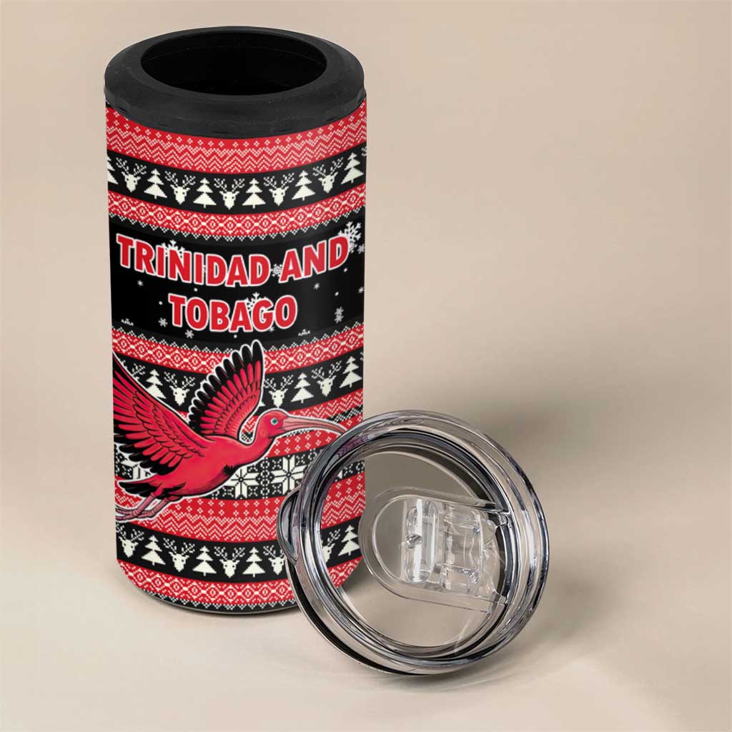 Trinidad and Tobago Christmas 4 in 1 Can Cooler Tumbler Bird and Coat of Arms Design - Wonder Print Shop