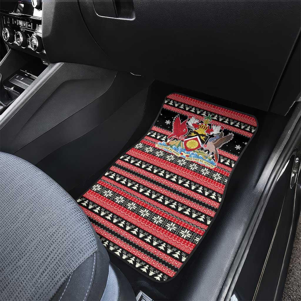 Trinidad and Tobago Christmas Car Mats Bird and Coat of Arms Design - Wonder Print Shop