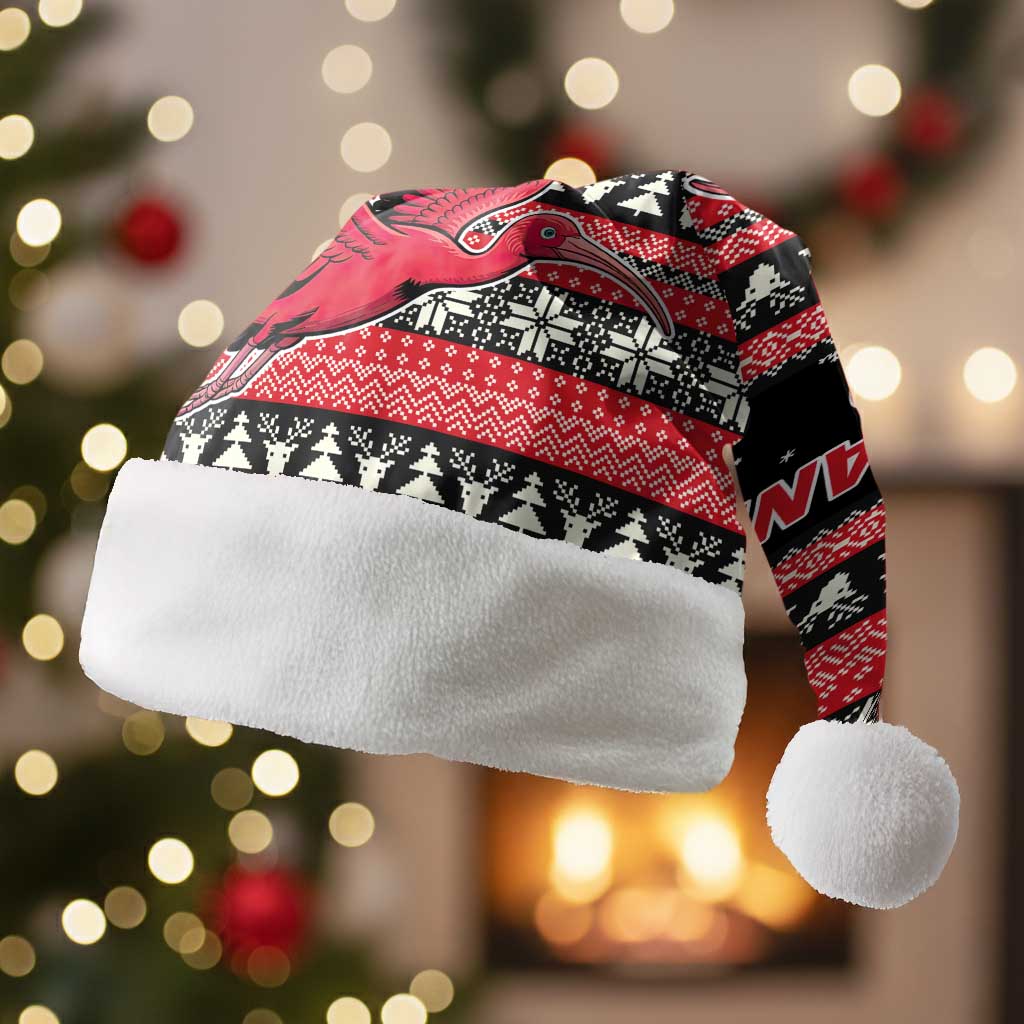 Trinidad and Tobago Christmas Santa Hat Bird and Coat of Arms Design - Wonder Print Shop