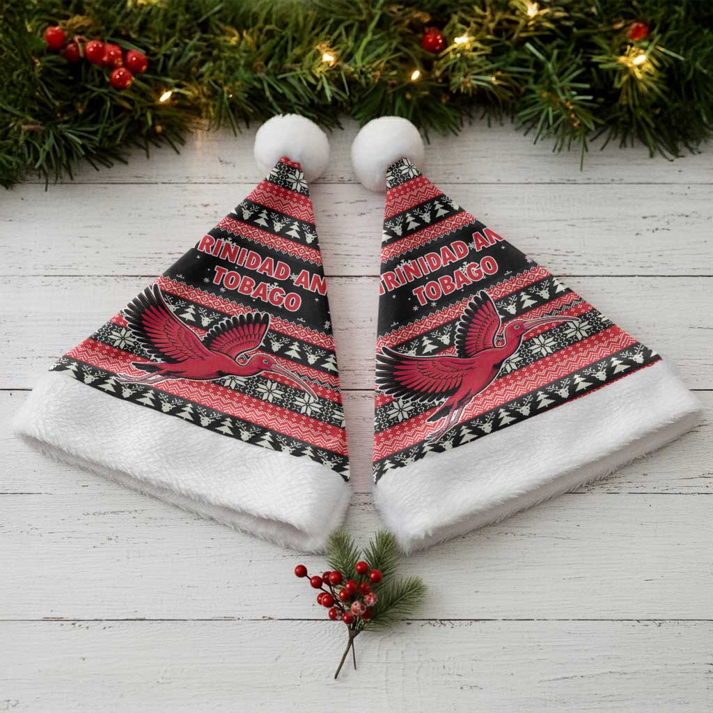 Trinidad and Tobago Christmas Santa Hat Bird and Coat of Arms Design - Wonder Print Shop
