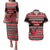 Trinidad and Tobago Christmas Couples Matching Puletasi and Hawaiian Shirt Bird and Coat of Arms Design - Wonder Print Shop