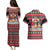 Trinidad and Tobago Christmas Couples Matching Puletasi and Hawaiian Shirt Bird and Coat of Arms Design - Wonder Print Shop