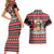 Trinidad and Tobago Christmas Couples Matching Short Sleeve Bodycon Dress and Hawaiian Shirt Bird and Coat of Arms Design - Wonder Print Shop