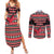 Trinidad and Tobago Christmas Couples Matching Summer Maxi Dress and Long Sleeve Button Shirt Bird and Coat of Arms Design - Wonder Print Shop