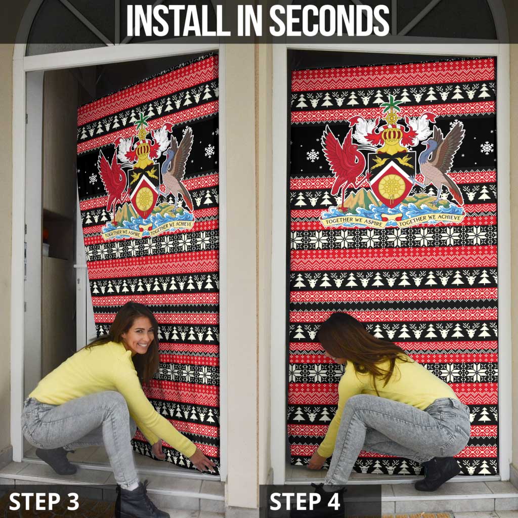 Trinidad and Tobago Christmas Door Cover Bird and Coat of Arms Design - Wonder Print Shop