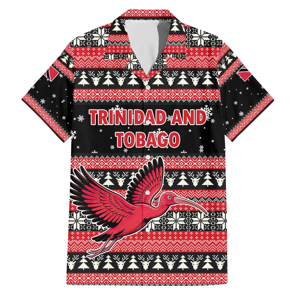 Trinidad and Tobago Christmas Family Matching Mermaid Dress and Hawaiian Shirt Bird and Coat of Arms Design - Wonder Print Shop