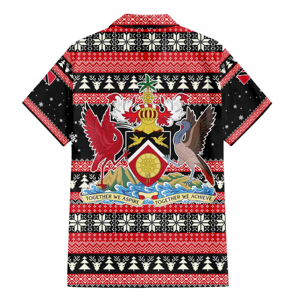 Trinidad and Tobago Christmas Family Matching Mermaid Dress and Hawaiian Shirt Bird and Coat of Arms Design - Wonder Print Shop
