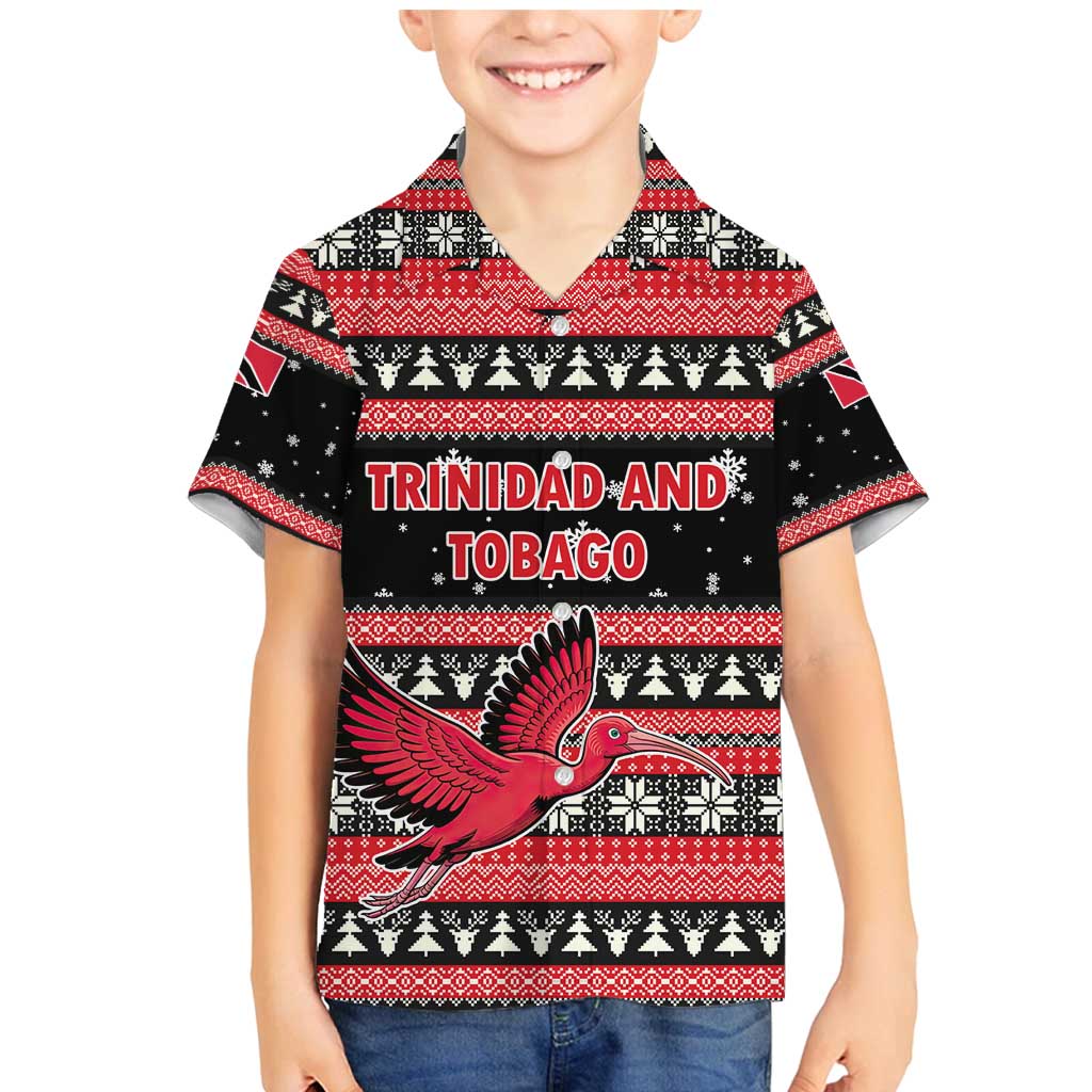 Trinidad and Tobago Christmas Family Matching Mermaid Dress and Hawaiian Shirt Bird and Coat of Arms Design - Wonder Print Shop