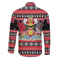 Trinidad and Tobago Christmas Family Matching Short Sleeve Bodycon Dress and Hawaiian Shirt Bird and Coat of Arms Design - Wonder Print Shop