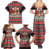 Trinidad and Tobago Christmas Family Matching Summer Maxi Dress and Hawaiian Shirt Bird and Coat of Arms Design - Wonder Print Shop