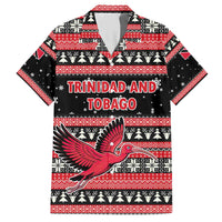 Trinidad and Tobago Christmas Hawaiian Shirt Bird and Coat of Arms Design - Wonder Print Shop