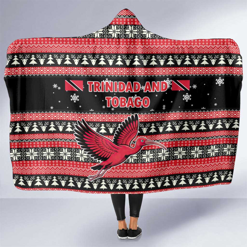 Trinidad and Tobago Christmas Hooded Blanket Bird and Coat of Arms Design - Wonder Print Shop