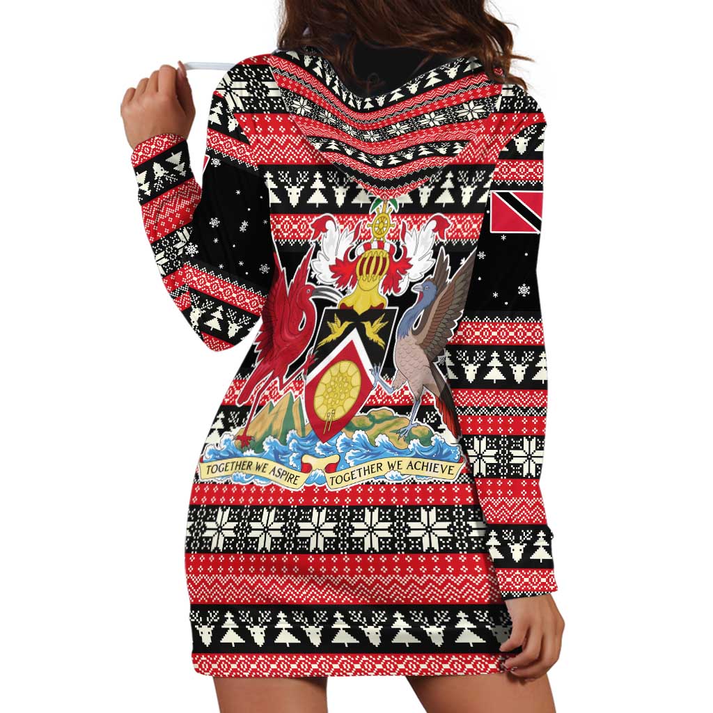 Trinidad and Tobago Christmas Hoodie Dress Bird and Coat of Arms Design - Wonder Print Shop