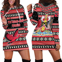 Trinidad and Tobago Christmas Hoodie Dress Bird and Coat of Arms Design - Wonder Print Shop