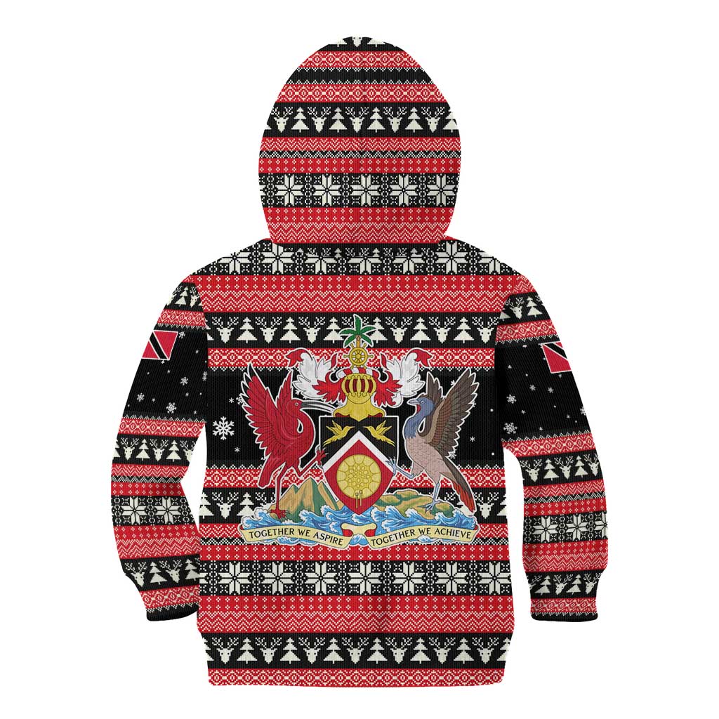 Trinidad and Tobago Christmas Kid Hoodie Bird and Coat of Arms Design - Wonder Print Shop