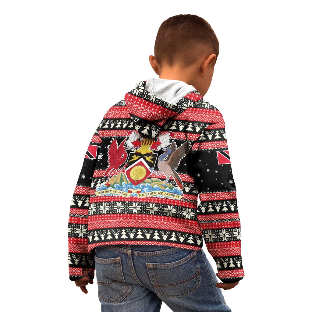 Trinidad and Tobago Christmas Kid Hoodie Bird and Coat of Arms Design - Wonder Print Shop
