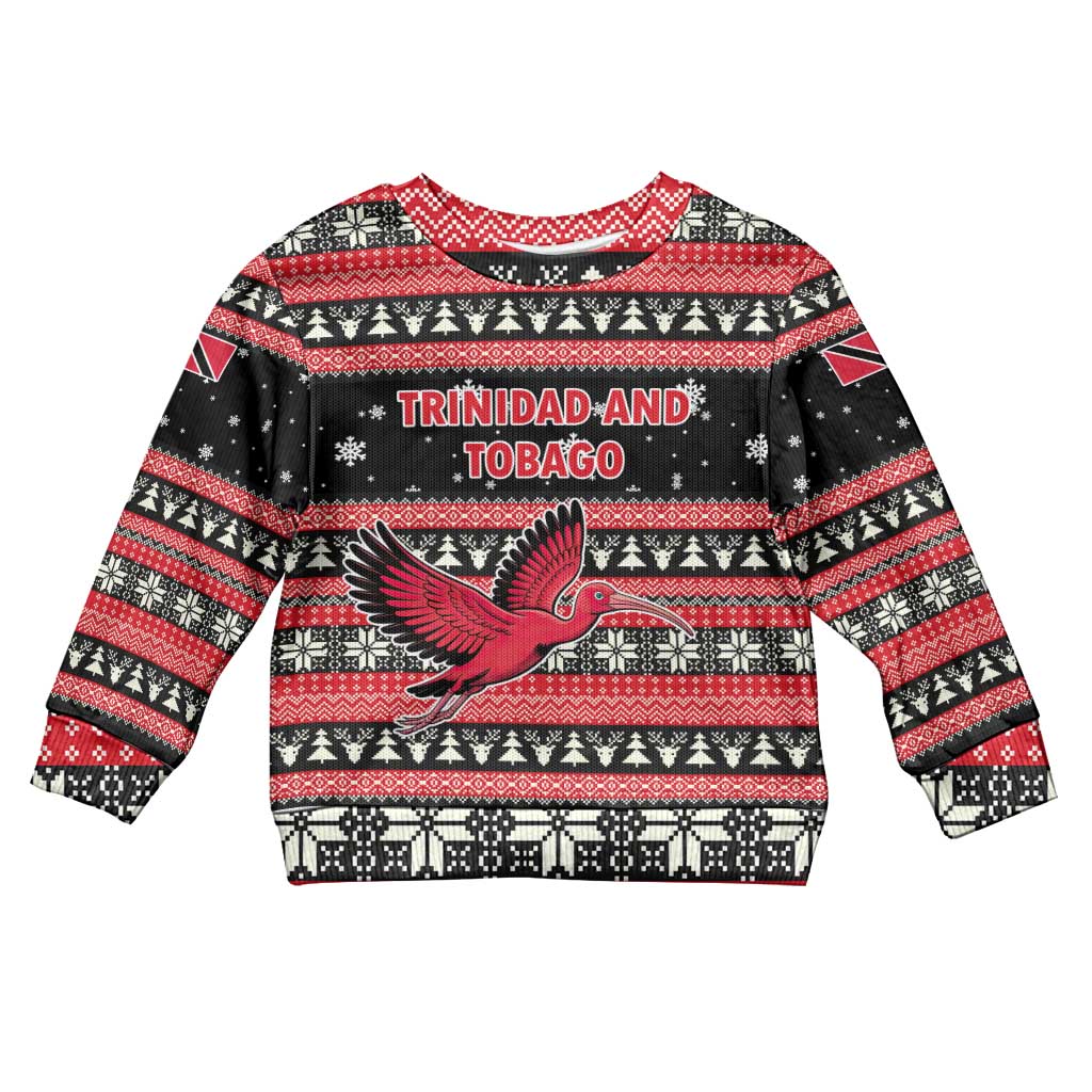 Trinidad and Tobago Christmas Kid Ugly Christmas Sweater Bird and Coat of Arms Design - Wonder Print Shop