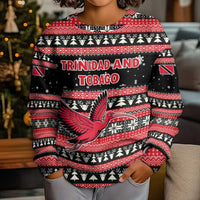 Trinidad and Tobago Christmas Kid Ugly Christmas Sweater Bird and Coat of Arms Design - Wonder Print Shop