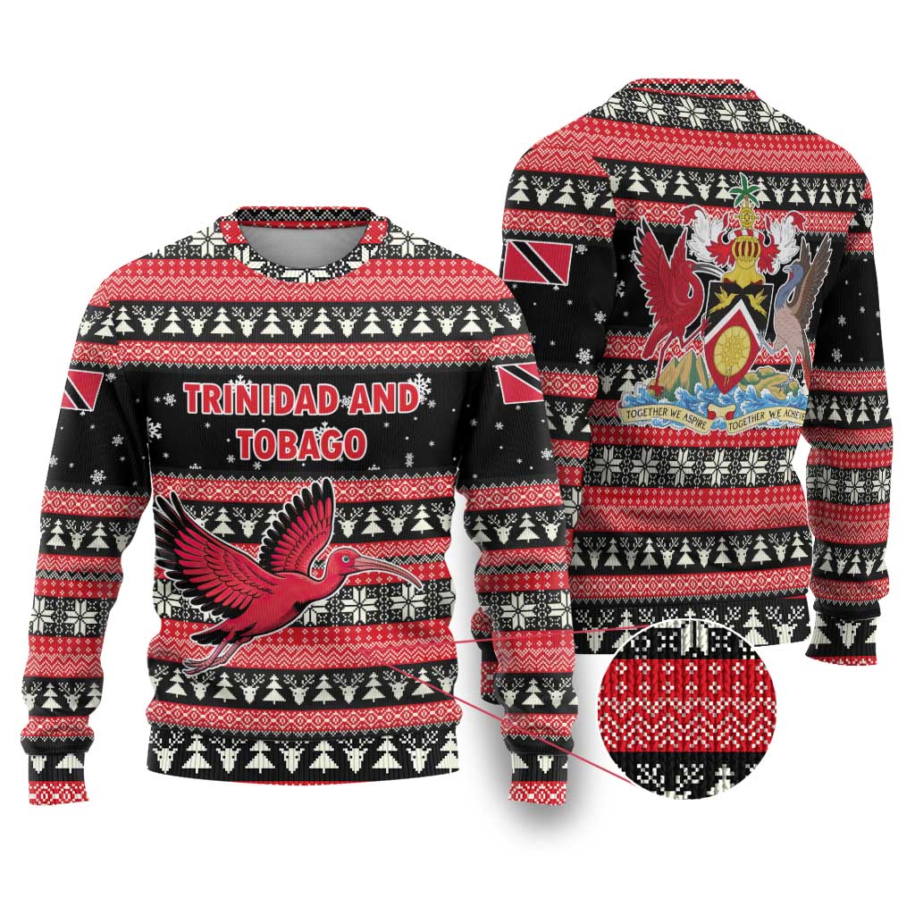 Trinidad and Tobago Christmas Ugly Christmas Sweater Bird and Coat of Arms Design - Wonder Print Shop