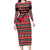 Trinidad and Tobago Christmas Long Sleeve Bodycon Dress Bird and Coat of Arms Design - Wonder Print Shop