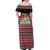 Trinidad and Tobago Christmas Off Shoulder Maxi Dress Bird and Coat of Arms Design - Wonder Print Shop