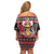 Trinidad and Tobago Christmas Off Shoulder Short Dress Bird and Coat of Arms Design - Wonder Print Shop