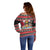 Trinidad and Tobago Christmas Off Shoulder Sweater Bird and Coat of Arms Design - Wonder Print Shop