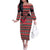 Trinidad and Tobago Christmas Off The Shoulder Long Sleeve Dress Bird and Coat of Arms Design - Wonder Print Shop