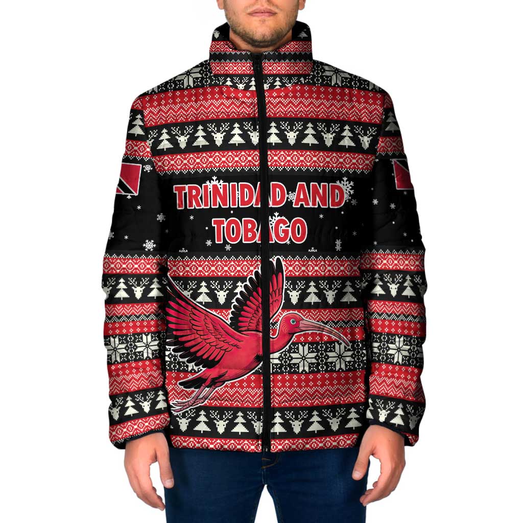 Trinidad and Tobago Christmas Padded Jacket Bird and Coat of Arms Design - Wonder Print Shop