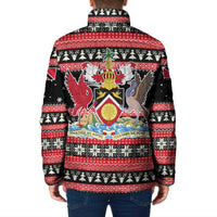 Trinidad and Tobago Christmas Padded Jacket Bird and Coat of Arms Design - Wonder Print Shop