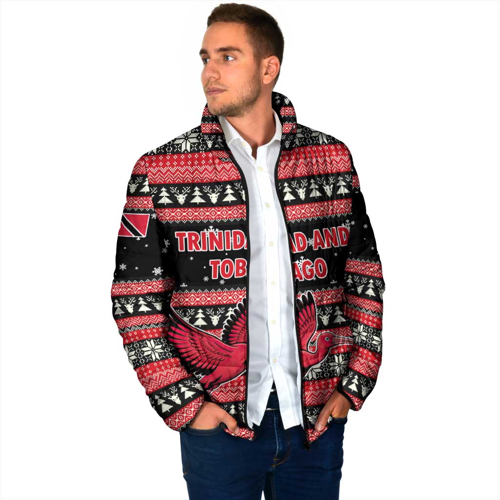 Trinidad and Tobago Christmas Padded Jacket Bird and Coat of Arms Design - Wonder Print Shop