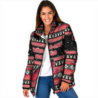 Trinidad and Tobago Christmas Padded Jacket Bird and Coat of Arms Design - Wonder Print Shop