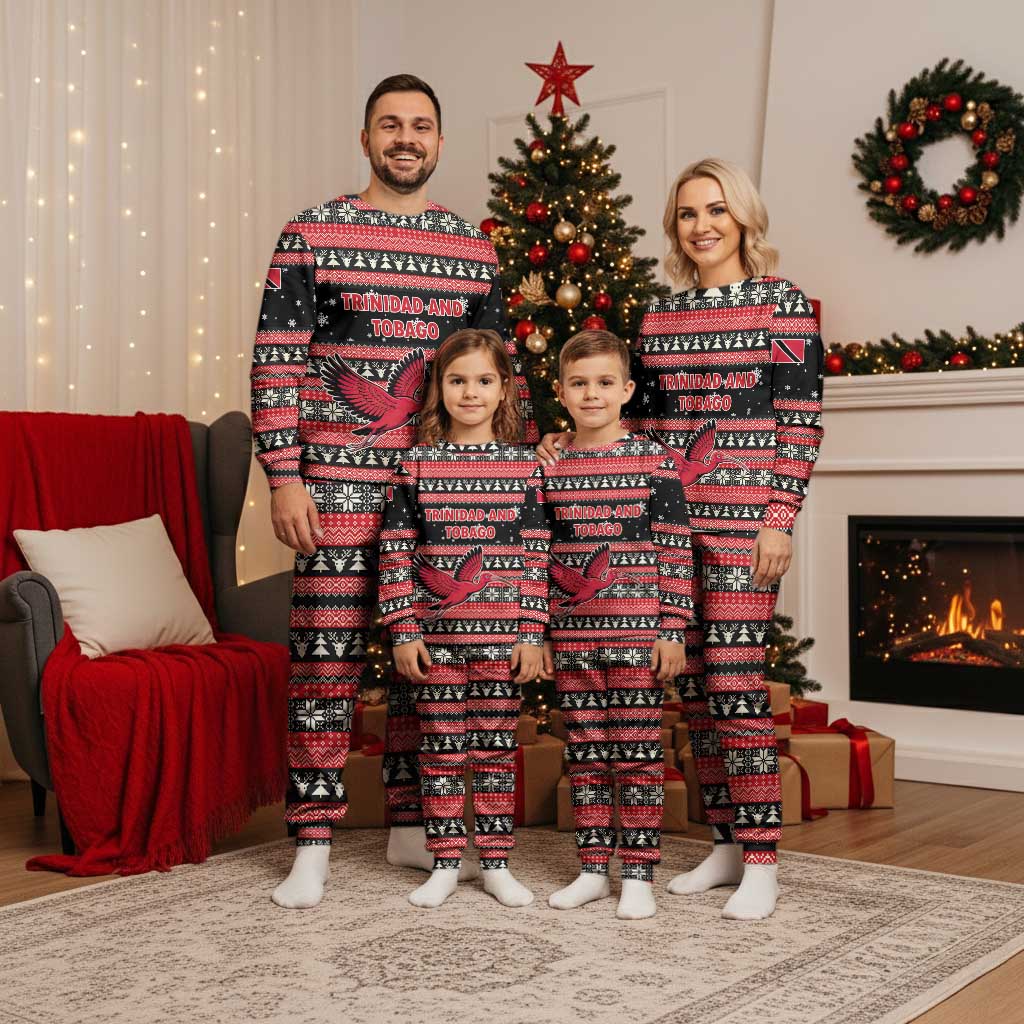 Trinidad and Tobago Christmas Pajama Set Bird and Coat of Arms Design - Wonder Print Shop