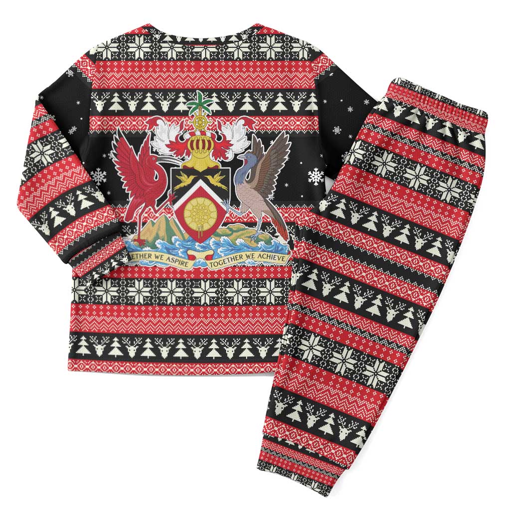 Trinidad and Tobago Christmas Pajama Set Bird and Coat of Arms Design - Wonder Print Shop
