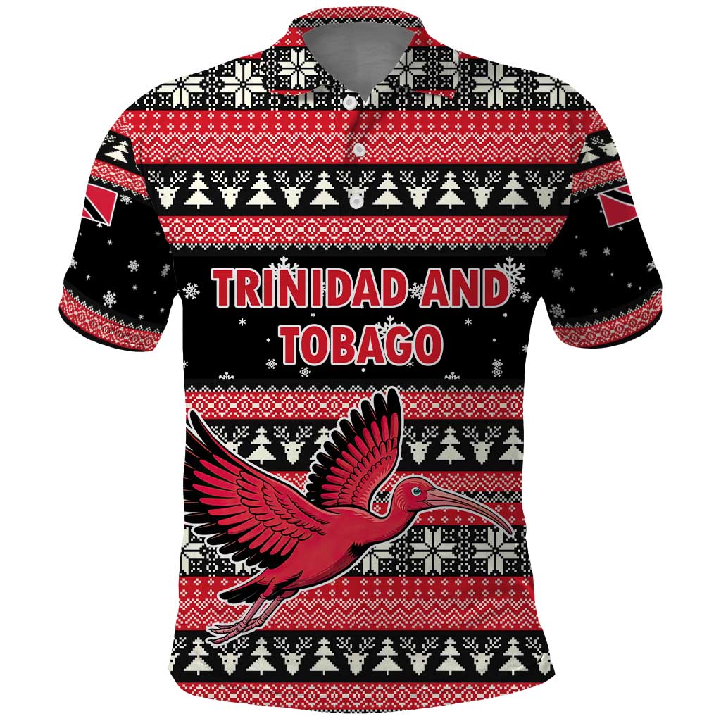 Trinidad and Tobago Christmas Polo Shirt Bird and Coat of Arms Design - Wonder Print Shop