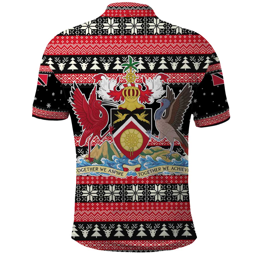 Trinidad and Tobago Christmas Polo Shirt Bird and Coat of Arms Design - Wonder Print Shop
