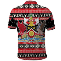 Trinidad and Tobago Christmas Polo Shirt Bird and Coat of Arms Design - Wonder Print Shop