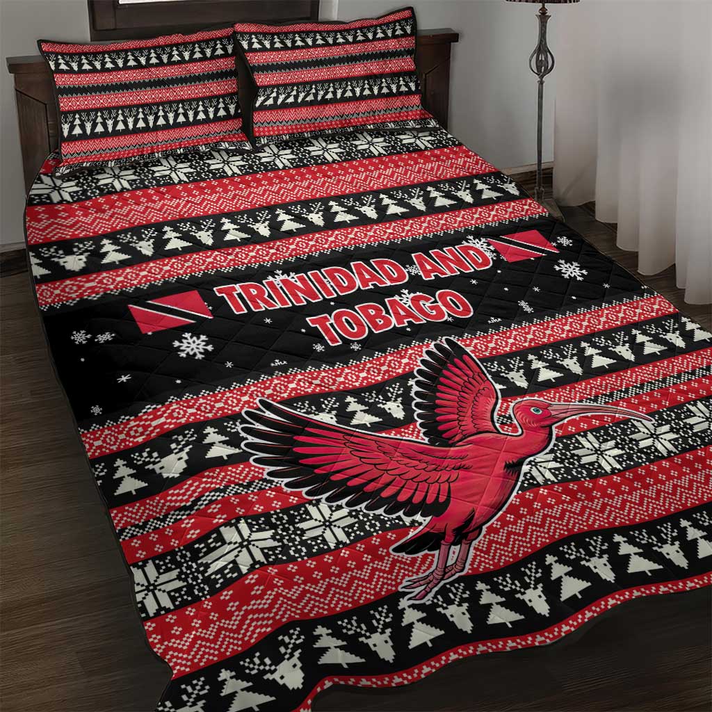 Trinidad and Tobago Christmas Quilt Bed Set Bird and Coat of Arms Design - Wonder Print Shop