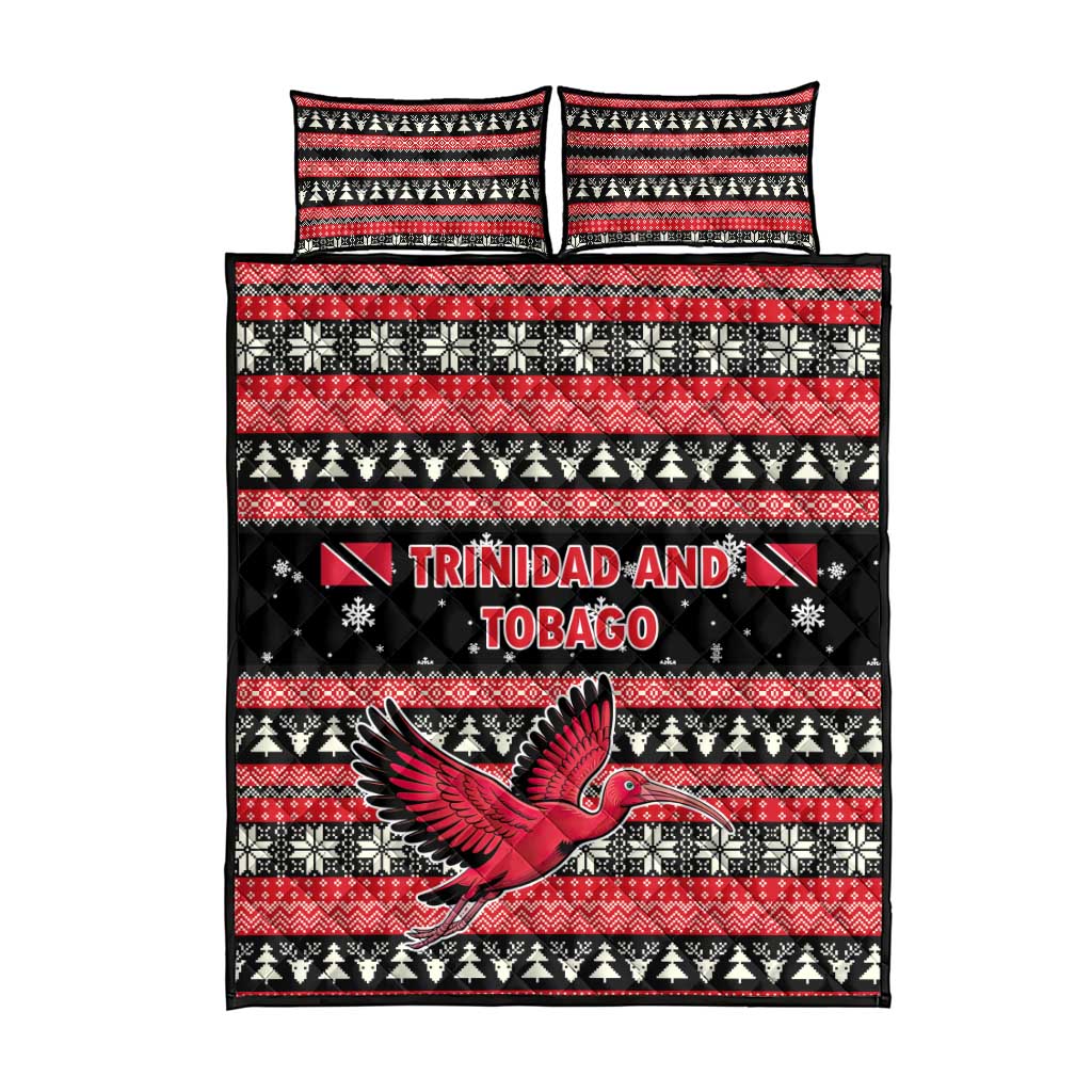Trinidad and Tobago Christmas Quilt Bed Set Bird and Coat of Arms Design - Wonder Print Shop