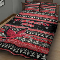 Trinidad and Tobago Christmas Quilt Bed Set Bird and Coat of Arms Design - Wonder Print Shop