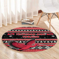 Trinidad and Tobago Christmas Round Carpet Bird and Coat of Arms Design - Wonder Print Shop